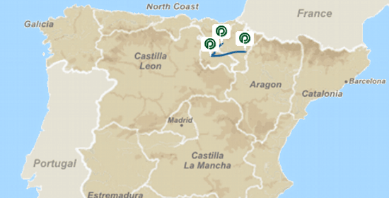 Map of Alava and Rioja wine route