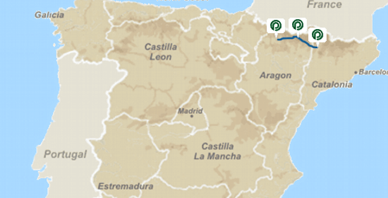 Map of Pyrenees route