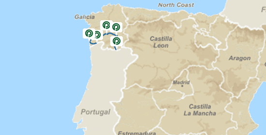 Map of Ribeira Sacra Route