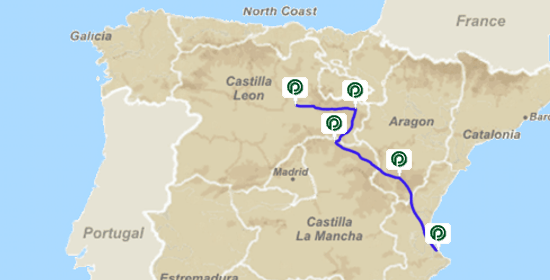 Map of Way of the Cid route
